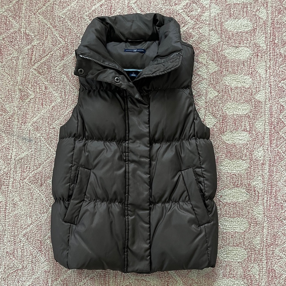 GAP Brown Down Puffer Vest – XS – Early 2000s / Y2K